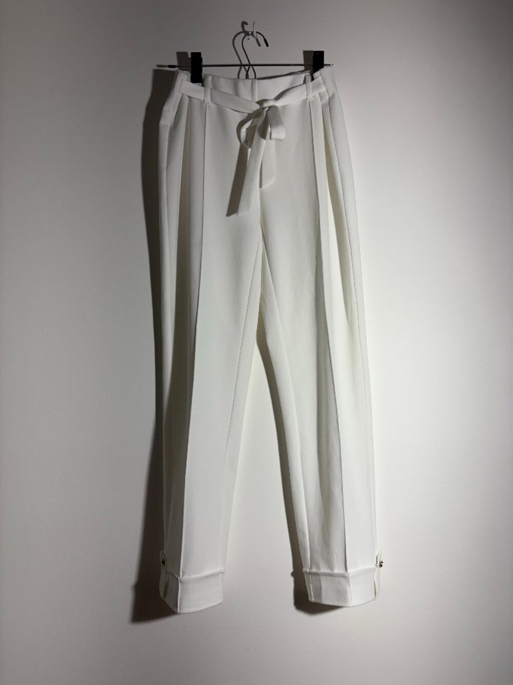 NYCC New York Clothing Co White Tie Waist Cropped Ankle Pant Size 8